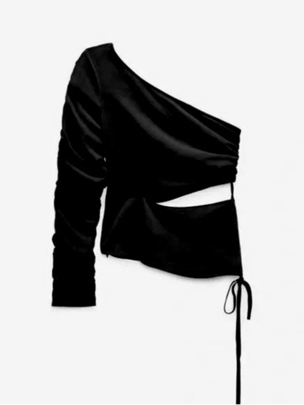 ZARA Asymmetric Cut Out Black Top